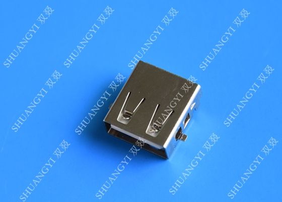 Cina DIP 180 Degree Jack Socket 4 Pin USB Charging Connector , 15mm USB 2.0 Female Type A Connector pemasok