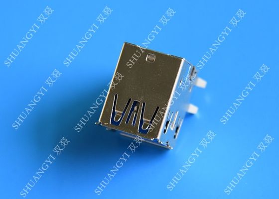 Cina Double Layers Female USB Micro Connector Type A Right Angle 8 Pin DIP Jack pemasok