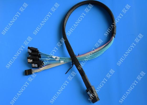 Cina 50cm SFF-8087 sampai 4x SATA - Mini SAS Internal ke SATA Reverse Cable pemasok