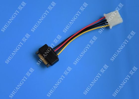 Cina 5.08mm Braided Molex 4 Pin SATA Power Cable 15 Pin Male To Male For Hard Disk pemasok
