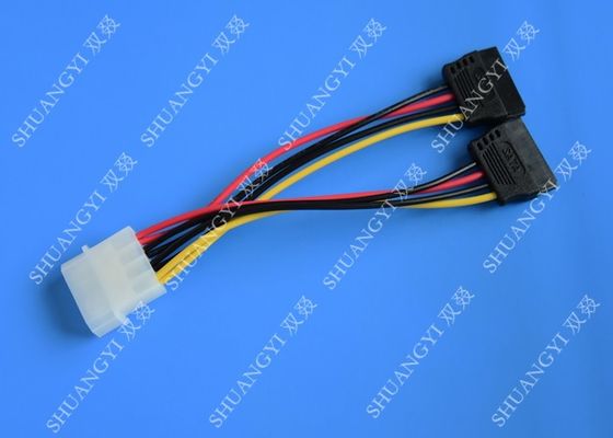 Cina IDE Flat Cable Harness Assembly 4 Pin to 2 x 15 Pin SATA To Serial ATA SATA Connector pemasok