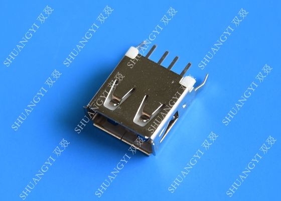 Cina Straight Solder Type USB A Female Plug Connector Jack Silver Tone pemasok