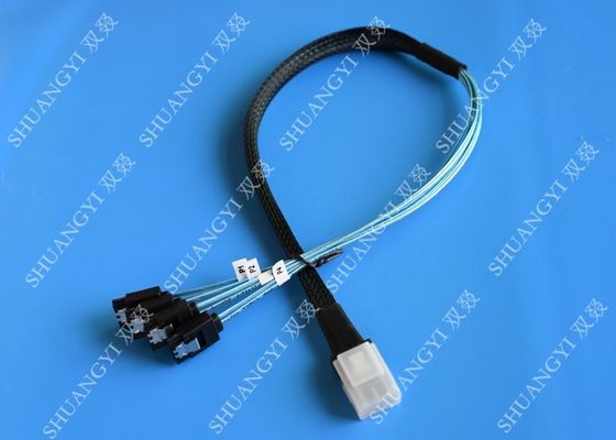 Cina Flexible SAS To 4x SATA Forward Breakout Cable 3.3 Feet 30 AWG Style pemasok